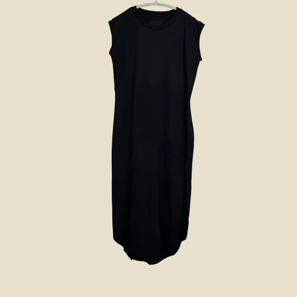 Frank & Eileen Cory Vintage Muscle Tee Maxi Dress Womens L Black Raw Hem Cotton - Picture 2 of 12